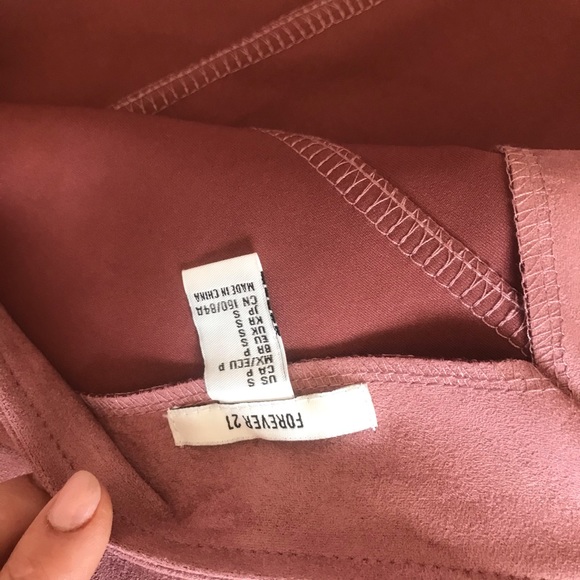 Forever 21 Blushing Pink Suede Overalls Dress - Picture 6 of 8